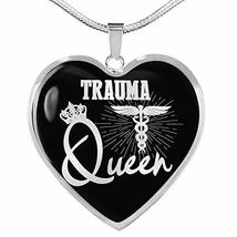 Express Your Love Gifts Trauma Queen Paramedic Nurse Necklace Engraved 18k Gold  - £55.35 GBP