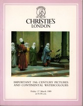 *Christie&#39;s Important 19TH Century Pictures &amp; Continental Watercolours March &#39;89 - £27.53 GBP