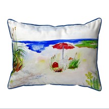 Betsy Drake Red Beach Umbrella Extra Large Zippered Pillow 20x24 - £62.29 GBP
