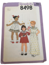 Simplicity Sewing Pattern 8498 Dress Vintage 1970s Child Girls Sz 5 Party Uncut - £7.85 GBP