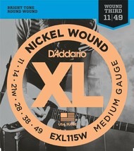 D&#39;Addario EXL115W Nickel Electric Guitar Strings, Medium, Wound 3rd, 11-49 - £13.03 GBP