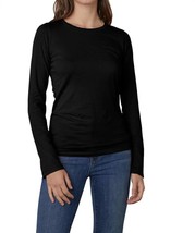 Velvet By Graham &amp; Spencer zofina fitted long sleeve tee in BLACK - size XL - £38.47 GBP