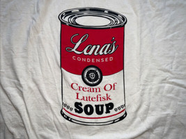 Lena’s Cream Of Lutefisk Soup T-Shirt Men&#39;s Size XL Off White - YUKKERS! - £23.45 GBP