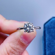 1.75 CT Round Cut D/VVS1 Moissanite 14K White Gold Over Milgrain Engagement Ring - $74.04