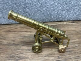 Vintage Brass Cannon Figurine 8" Cannon Replica Model CV JD - $24.74