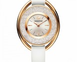 Swarovski 5230946 Crystalline Oval Rose Gold White Strap Watch - $214.99