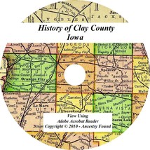 1909 History &amp; Genealogy of CLAY COUNTY IOWA Spencer IA Families Biographies - £4.58 GBP