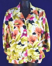 Ladies Havana Jacks Cafe Floral Hawaiian Print Jacket Size Large - £15.60 GBP