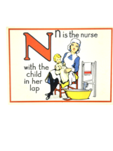 Cavallini Letter N Framable Nursery Art 1930s Repro Alphabet Flash Card - £7.71 GBP