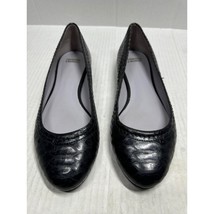 Johnston &amp; Murphy Black Leather Comfort Ballet Flats Made in Brazil Wome... - $38.45
