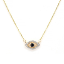 14K Gold Evil Eye Pendant Necklace - £259.19 GBP
