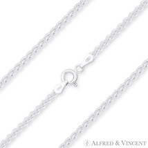 1.8mm Wheat Link Italian Spiga Chain Necklace in Solid 925 Italy Sterling Silver - £20.77 GBP+