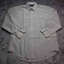 Hugo Boss Shirt Adult 16 1/2 White Blue Stripe Long Sleeve Button Up Casual Mens - $25.72