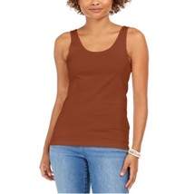 Style &amp; Co Women L Burnt Yam Brown Tank Top NWT DF76 - $19.59