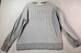Rusty Sweatshirt Womens Size Medium Gray Cotton Long Raglan Sleeve Round... - £9.18 GBP