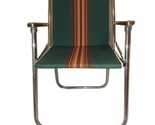Vintage Green Zip Dee AIRSTREAM Folding Chair with Wood Arms A&amp;E Camp - £80.42 GBP