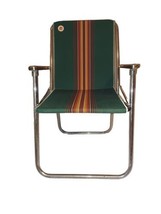 Vintage Green Zip Dee AIRSTREAM Folding Chair with Wood Arms A&amp;E Camp - £78.63 GBP