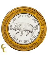 Sam Boyd&#39;s $10 Las Vegas NV Casino Token Year of the Boar Fine Silver 999 - $1,147.16 MXN