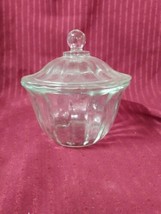 VINTAGE BEAUTIFUL LEAD CRYSTAL BISCUIT CANDY JAR WITH LID SCALLOPED RIM 6&quot; - $22.35
