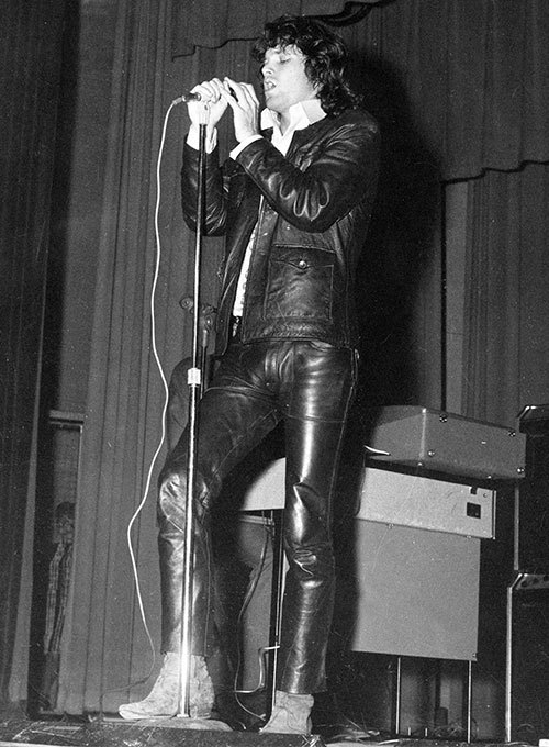Jim Morrison Leather Pants Black Colour Mono ectric, Men Wasit Belted Pants