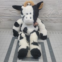 Build A Bear Plush Holstein Cow Bovine Bell Red Ribbon Farm Animal Vtg - £15.71 GBP