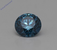 Round Cut Loose Diamond (0.35 Ct,Ocean Blue(Irradiated) Color,VS1 Clarity) - £289.10 GBP