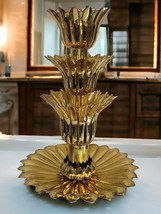 Rare MID-CENTURY Single Brass Palmette Table Lamp Base By Feldman 25&quot; - £1,471.12 GBP