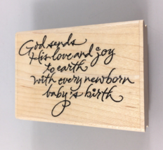 JD2485 Rubber Stamp God Sends His Love And Joy To Earth With Every Newborn Baby - £7.43 GBP