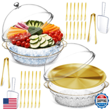 Baderke 11.8" Chilled Serving Tray for Parties with Compartments and lid... - $75.64