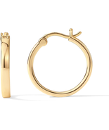 14K Gold Plated 925 Sterling Silver Post Lightweight Hoops | 20Mm - 30Mm... - $35.01 CAD