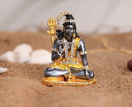 Gold Plated Lord Shiva Statue Car Dashboard - Shiva Idol Showpiece - Lor... - $22.79