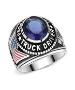 Patriotic Truck Driver Ring Stainless Steel TK316 - $28.59 CAD