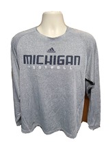 Adidas University of Michigan Football Adult Medium Gray Long Sleeve TShirt - £11.87 GBP