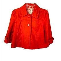 Tulle Orange Wool Blend Jacket Size Large - £27.62 GBP