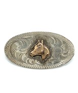 Vtg Signed SSS Sterling Silver Two-Tone American West Horse Carved Oval ... - $843.26 MXN
