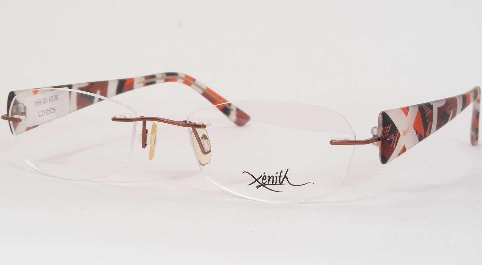 Lunettes Rimless Brown UNIQUE RARE Xenith X300 7A 50-18-140mm - $76.23