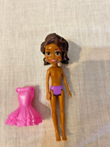 2019 Mattel Polly Pocket Shani Poseable 3.5&quot; Doll in Pink Party Dress - $4.94