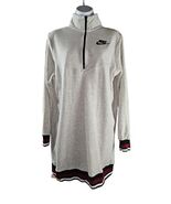 Nike French Terry Half Zip Dress Light Gray Sz Small AJ2891-052 $75 - $29.40