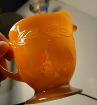 Fire King Sugar & Creamer Set Peach Luster Laurel Leaf VTG image 9