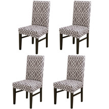 4Pcs Kitchen Hotel Dining Chair Cover Stretch Seat Protector For Table Banquet - £30.36 GBP