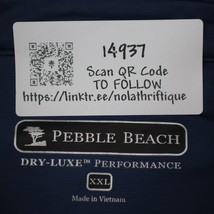 Pebble Beach Shirt Mens XXL Blue Chest Button Short Sleeve Collared Top - £17.91 GBP