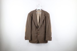 Vintage 90s Mens 40R Wool Tweed Houndstooth Elbow Patch Suit Coat Blazer... - £55.48 GBP