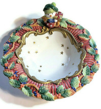 Fitz &amp; Floyd FF Handcrafted Holiday Christmas Snowman Head Bowl Dish 7&quot; ... - £23.73 GBP