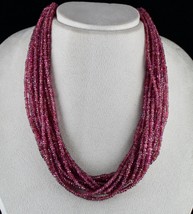 Natural Pink Tourmaline Beaded Necklace 15 L 798 Cts Facet Gemstone Silv... - $1,301.50