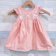 Rachel Zoe Floral Embroidered Ruffle Sleeve Mini Dress Pink Toddler Girl 4T - £11.46 GBP