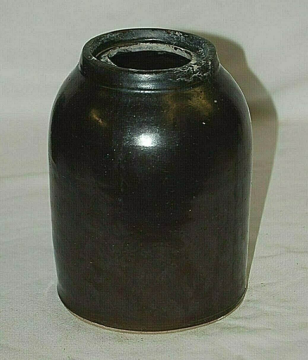 Primary image for Old Antique Primitive Salt Glazed Stoneware Canning Crock Jug Jar Farm House e