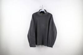 Vintage 90s Gap Mens Size Large Faded Blank Ribbed Knit Turtleneck Sweater Gray - $59.35