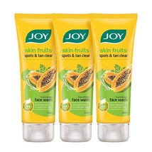Joy Skin Fruits Spots &amp; Tan Clear, Papaya Face Wash - 100ml (Pack of 3) - £19.54 GBP
