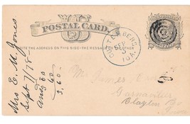 1878 IA Guttenberg Iowa Fancy Cancel Bullseye Target on UX5 Postal Card - £5.62 GBP