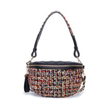DIINOVIVO New Women Waist Bag Fashion Designer Fiber Knit Shoulder Bag PU Leathe - £30.83 GBP